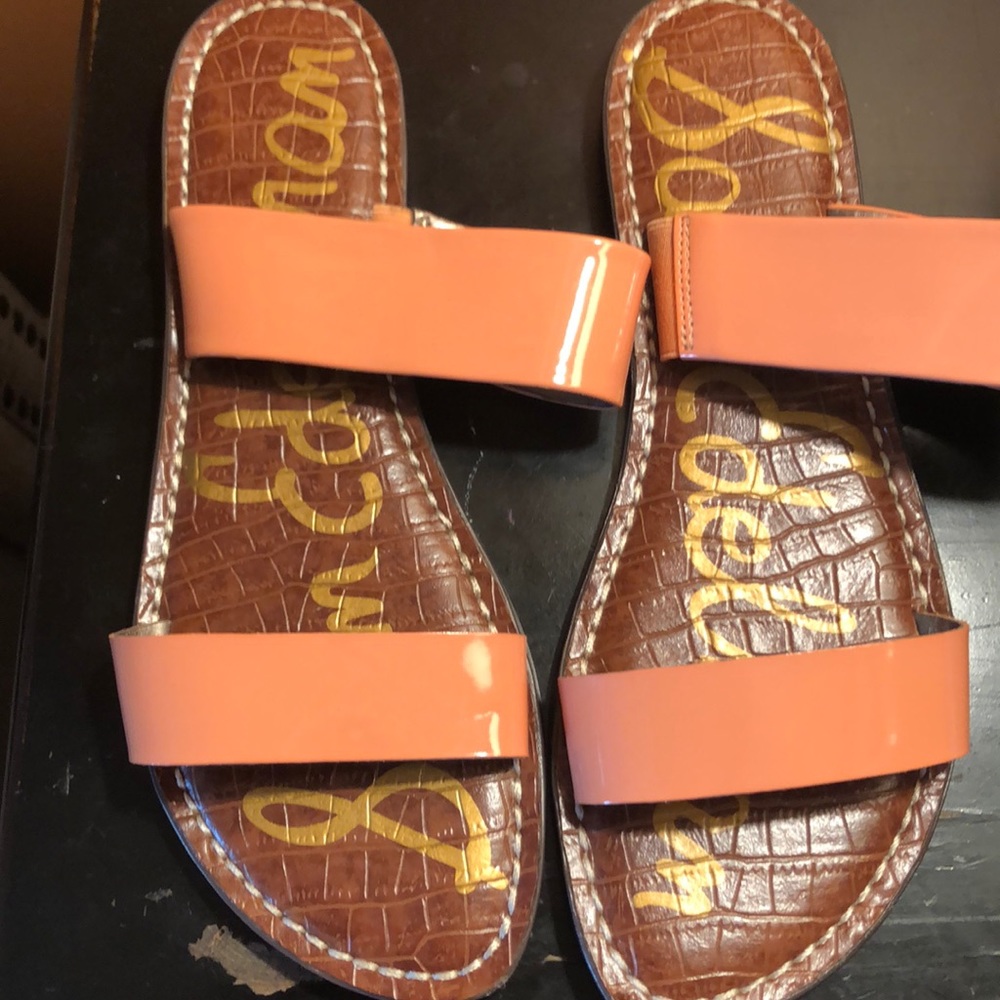 Sam Edelman (Papaya) Peach 2 strap sandals